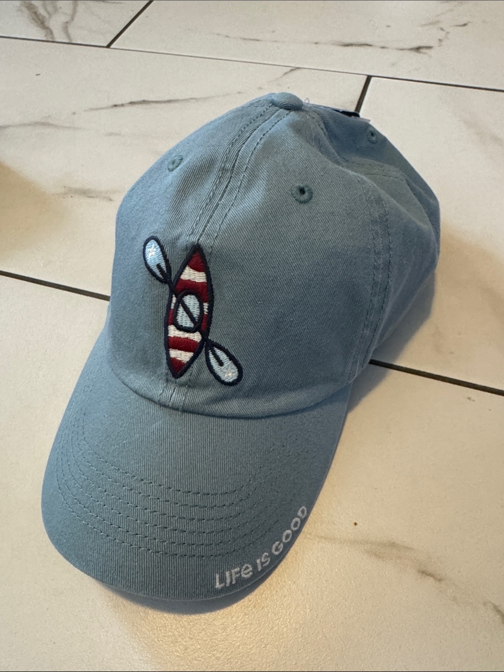 Life Is Good light blue 'Freedom' embroidered baseball cap